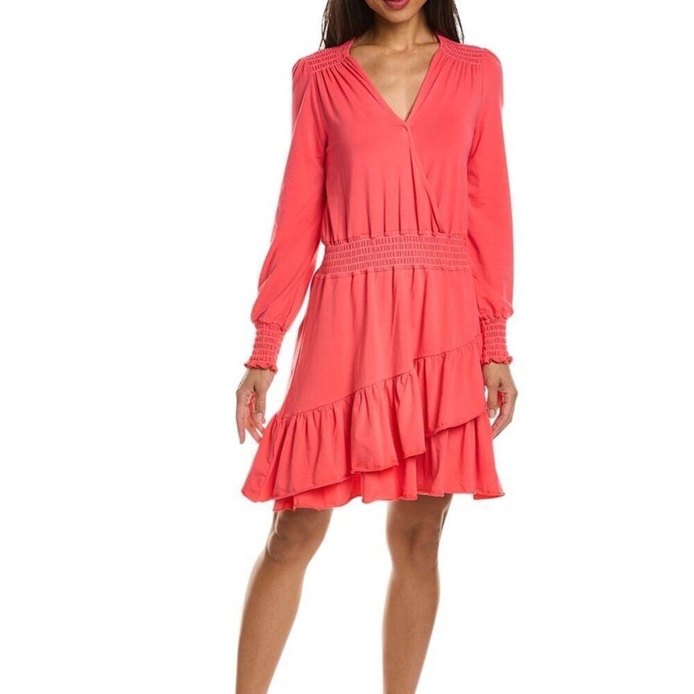 Duffield Lane Vivienne smocked ruffle trim dress size medium